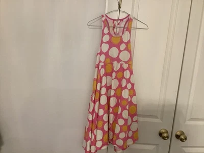 Stella McCartney pink yellow cotton smiling sun dress size 14 - Image 1 of 4