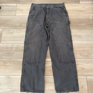 Arbeitshose Herren 34x34 grau Canvas Zimmermann Doppelknie schwere Jeans - Bild 1 von 6