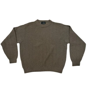Studio Bill Blass Medium OD Green Cotton Blend Long Sleeve Sweater Pullover - Foto 1 di 7