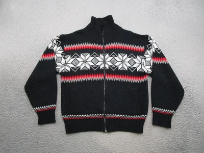 Cardigã suéter vintage anos 90 Blair Nordic Fair Isle zíper completo tamanho G leitura de Natal - Imagem 1 de 4