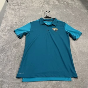 Jacksonville Jaguars Polo Shirt Mens Small Teal Nike Dri-Fit NFL Training Shirt - Picture 1 of 8