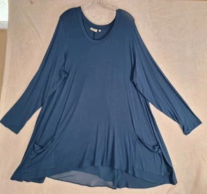 LOGO Goldstein donna più 3x tunica top tasche maglia chiffon spacco schiena - Foto 1 di 13