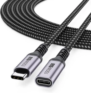 Câble d'extension USB C 10 pieds, 3,2 Gen 2 10 Gbps/60W de charge/4K@60Hz Gris - Photo 1/9