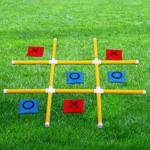 OTTARO Giant Tic Tac Toe Game Outdoor Indoor for Family, Beige/Wood - Picture 1 of 7