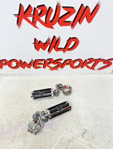 2003 HARLEY ELECTRA GLIDE Chrome Highway Footpeg Rest Pads & MTG Hardware - Picture 1 of 16