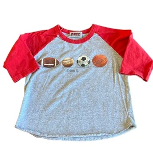 ESPN Kids Sports Themed Crew Neck Top Boys Size 4 Baseball Tee  - Picture 1 of 6