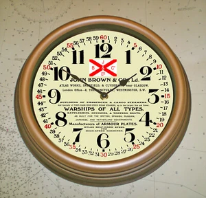 John Brown and Company of Clydebank, Scottish Marine Engineers 38 cm Wanduhr - Bild 1 von 2