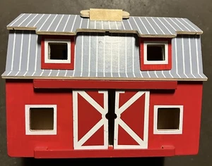 Melissa & Doug FARM BARN Large Fold & Go Wood 13”x11x7”  #784 USED Nice - Picture 1 of 7