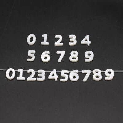 Natural White Shell Beads Arabic Numerals for Jewelry Handmade Making Accessory - Image 1 of 4