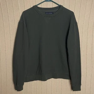 Zara Sweater Womens Large Swamp Green Textured Boxy Daily Outfit Essentials - Picture 1 of 9