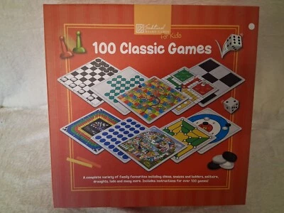 100 Classic Games Compendium Premium Quality Family Fun Traditional Board Games - Image 1 of 3