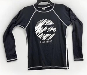 Billabong Kids Size L Long Sleeve Shirt Black And Silver Logo - Picture 1 of 8