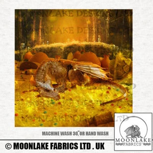 Paneles artesanales de tela dorada de The Dragon's 100 % algodón o poliéster - Imagen 1 de 3