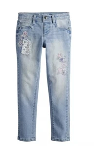 Girl’s SONOMA “Goods For Life” Floral Embroidered Skinny Jeggings Size 6 NWT - Picture 1 of 6