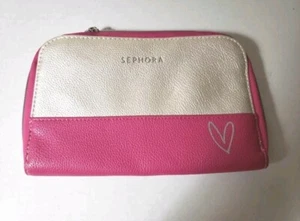 Sephora Brush Organizer Pink Silver Makeup Cosmetic Clutch Bag Travel Case - Picture 1 of 3