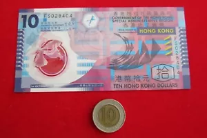 Hongkong 1994 10-Dollar-Münze Hongkong Ten 2007 Polymernote Hongkong-Münze - Bild 1 von 8