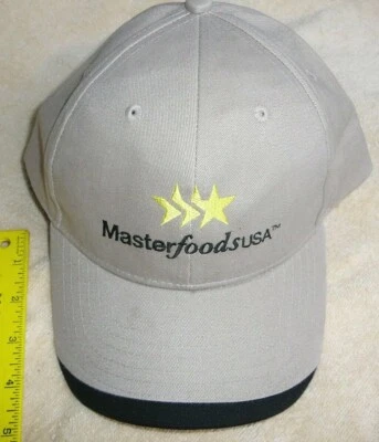 Ballcap hat Ball cap Masterfoods USA tan with black trim on visor New - Image 1 of 3