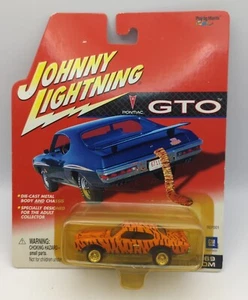 Johnny Lightning Pontiac GTO 1969 Custom Tiger Stripe Orange Diecast 1/64 - Picture 1 of 2