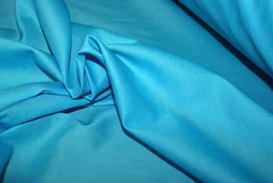 BULK BUY 5m - Blue Cotton Voile Fabric, Light Weight - Picture 1 of 3