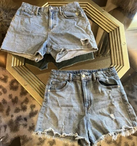 GIRLS BLUE JEAN DENIM DISTRESSED Hearts SHORTS OLD NAVY Art Class SIZE 16 2 Pair - Picture 1 of 8