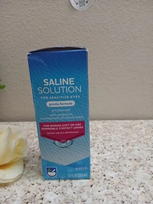 Saline Solution For Sensitive Eyes Gentle  PH Balance 12 Fl Oz (355ml) Exp:01/25 - Image 1 of 4