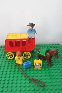 Vintage Duplo STAGECOACH SET 2433 Complete NO BOX MANUAL Horse Lasso Western - Picture 1 of 6