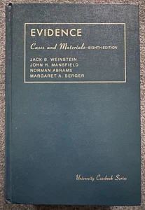 EVIDENCE Cases & Materials 8th Edition HC - Weinstein, Mansfield, Abrams, Berger - Picture 1 of 9