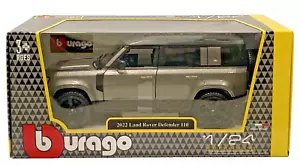 1:24 Bburago New Defender 110 4x4 (2022) Land Rover Silver Colour Model #21101SL - Picture 1 of 3