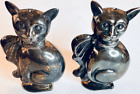 STERLING UNUSED FIGURAL 2 1/4" CATS SALT & PEPPER SHAKERS VERY WELL MADE STURDY