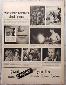 1943 Fleet's Chap Stick War enthüllt neue Fakten über Lippenpflege Vintage Print Ad - Bild 1 von 1