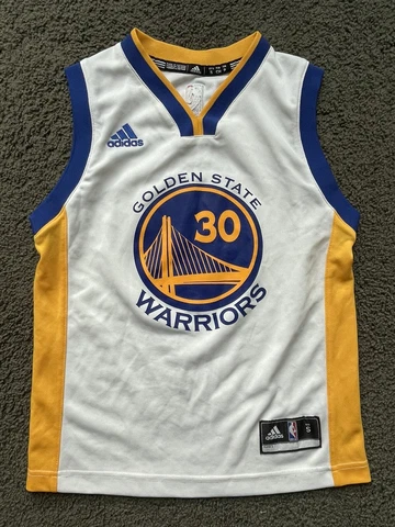 ADIDAS Stephen Curry Golden State Warriors Jersey YOUTH Small White 2016 Cover