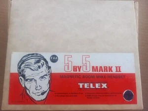 Vintage TELEX 5X5 Mark II Magnetic Boom Headset Pilot Jet Single Side IOB - Bild 1 von 9
