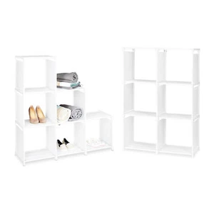 2 estanterías escalonadas blancas, estanterías de escalera de 6 compartimentos cada una, zapatero, conectores - Imagen 1 de 8