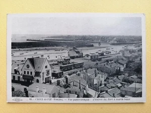 CPA LEBENSKREUZ Vendée Panoramablick Der Eingang zum Hafen Bahnhof Züge - Bild 1 von 2