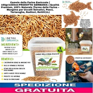 Camole della Farina Essiccate 160gr/1000ml, Tarme Della Farina. Mangime x Uccell - Foto 1 di 15