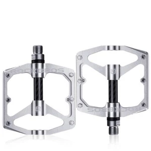 ROCKBROS Bike Pedals Aluminum Alloy Non-Slip 9/16'' Sealed Bearing Silver 2pcs - Picture 1 of 8