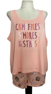 JOYSPUN PJ Tank & Short Set Peach Bud "S'mores" Sz 2X* - Picture 1 of 9
