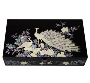 Mother of Pearl Peacock Sunglass Box Eyeglasses Display Storage Show Case Holder - Picture 1 of 7