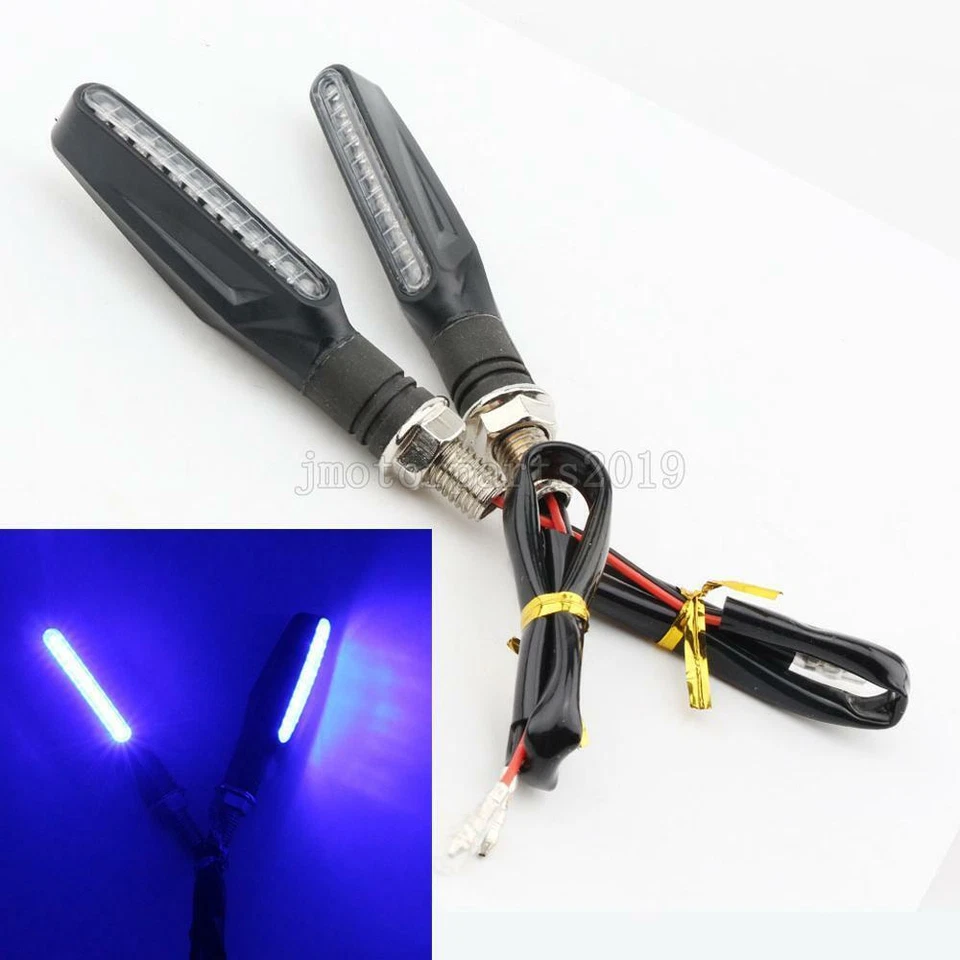 2x Luz LED azul intermitente para Harley Davidson Street Glide Road King Softai Foto 1 de 1