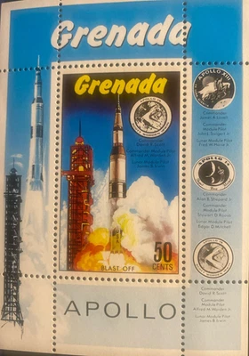 APOLLO 11,14,15 SPACE STAMP MINI SS GRENADA M NH AS PICTURED - Image 1 of 3