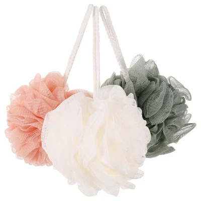  3pcs Shower Balls Mesh Bath Scrub Balls Shower Balls with Hanging Rope (Mixed - Image 1 of 4