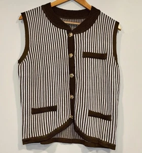 Saodimallsu Womens Striped Sweater Vest Sleeveless Button Down Size M - Picture 1 of 3