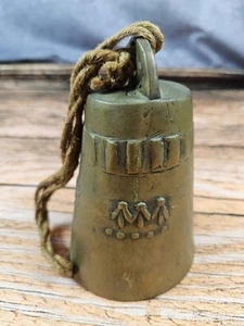 Antike Kamelglocke nahöstlich Messing eingeschnitten 7,5" konisch satter Klang schwer - Bild 1 von 9