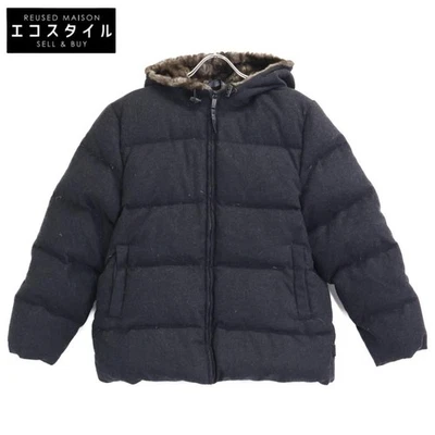 Moncler Mens Hoodie Down Jacket 46323 Charcoal Gray Wool Size 0 Authentic - Image 1 of 4