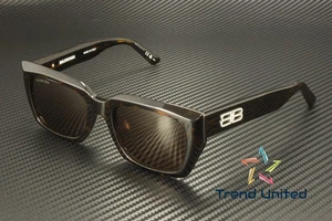 BALENCIAGA BB0272SA 002 Rectangular Acetate Havana Brown 54 mm Unisex Sunglasses - Picture 1 of 7