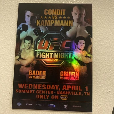 2009 Topps UFC Fight Poster card UFN 18 Carlos Condit Martin Kampmann Ryan Bader - Image 1 of 2