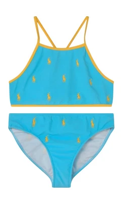 Polo Ralph Lauren Niñas Bikini Traje de Baño Azul Aqua Poni Talla 16, 3T Nuevo con Etiquetas Foto 1 de 2