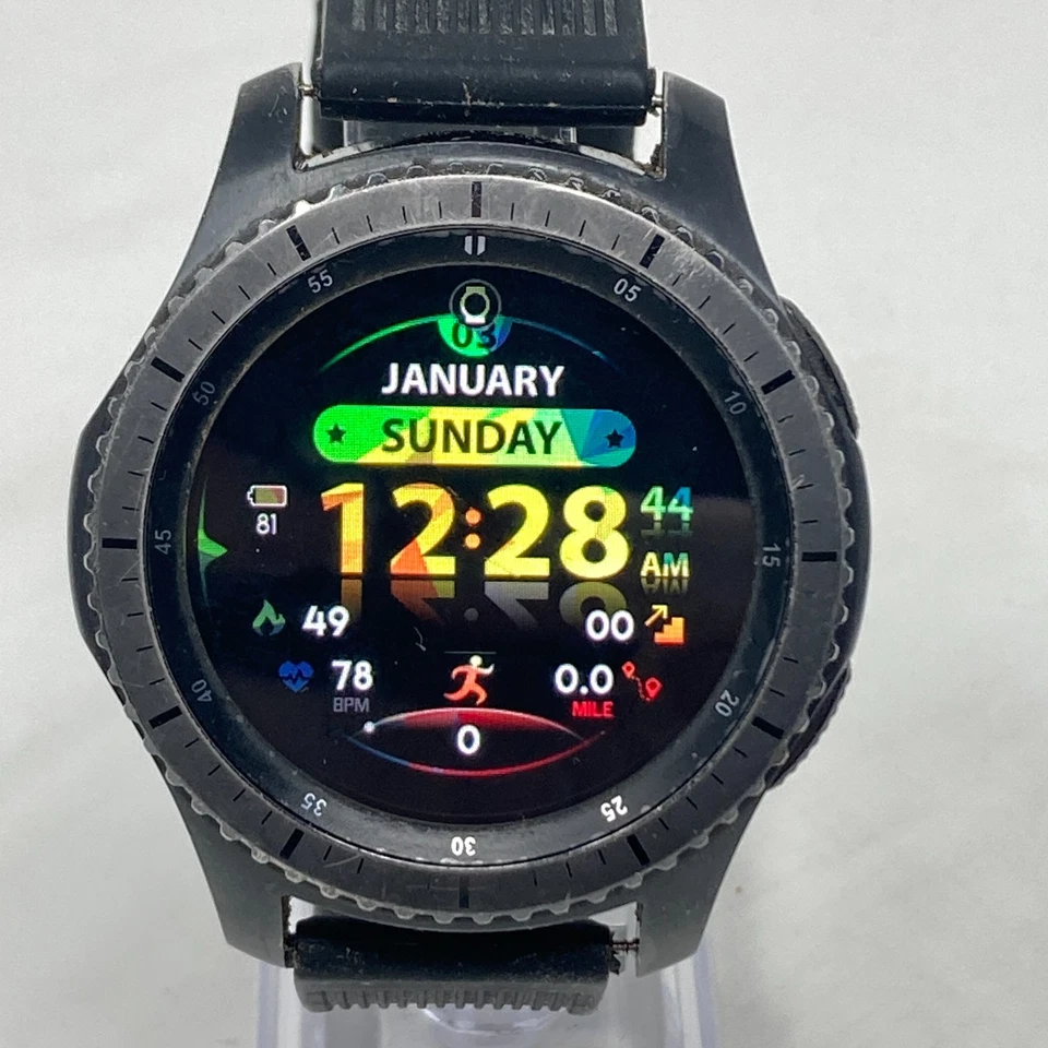 Reloj inteligente Samsung Gear S3 Frontier 46 mm correa de silicona negra 316L Foto 1 de 4