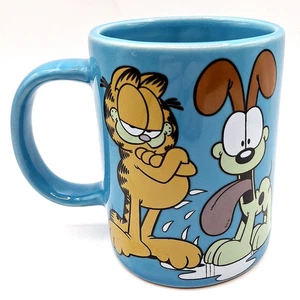 Vintage GARFIELD "Cats Rule Dogs Drool" Odie Swivel Head Blue Ceramic Coffee Mug - Picture 1 of 12