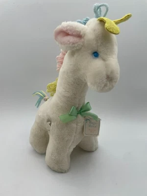Juguete de peluche Eden blanco jirafa movimiento musical cuerda 12" hilo pastel etiqueta dañada Foto 1 de 4
